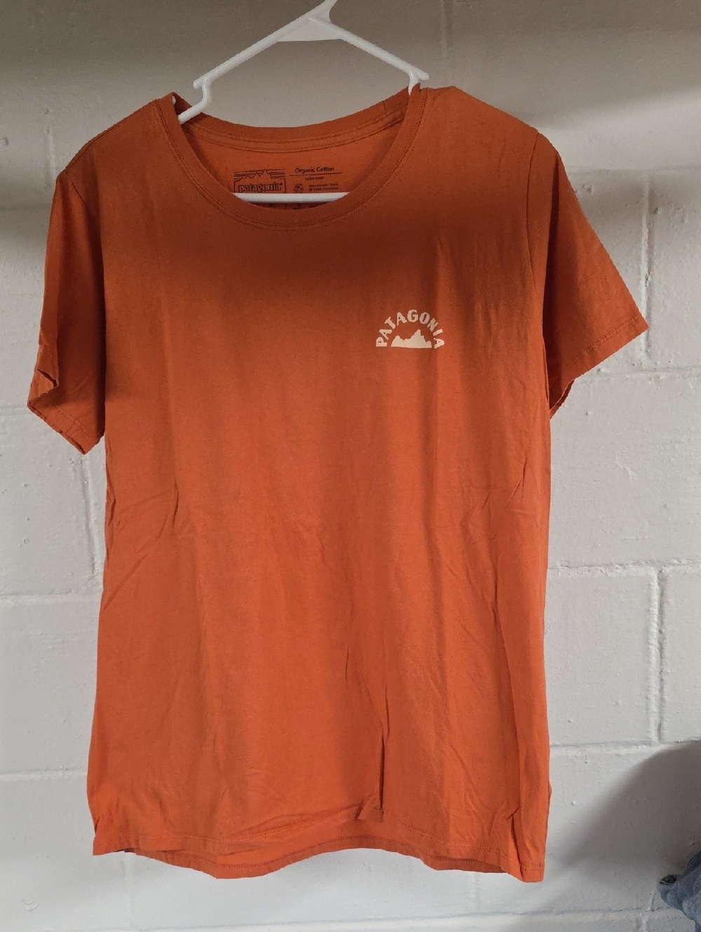 Patagonia Orange Short Sleeve Logo Tee